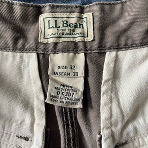L.L. Bean Men's Cargo Khakis- Olive/Gray